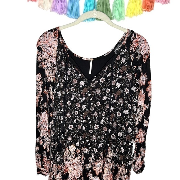 Free People Boho Lucky Loosie Swing Tunic Top Size Extra Small Mini Dress - Picture 4 of 15
